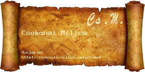 Csokonai Milica névjegykártya